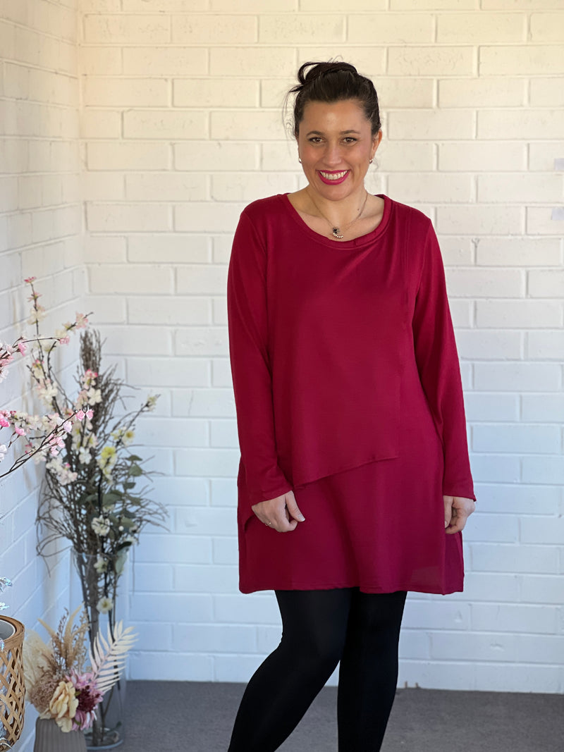 Vesper Burgundy Knit Tunic