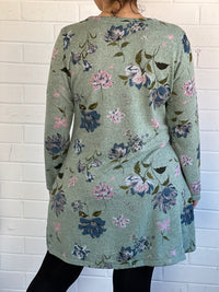 Vesper Mint Garden Knit Tunic Dress