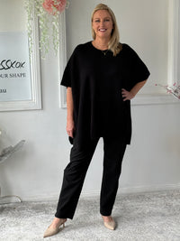 Violet Black Wool Knit Poncho