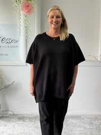 Violet Black Wool Knit Poncho