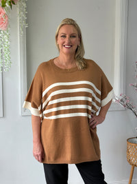 Violet Brown Striped Wool Knit Jumper