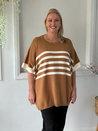 Violet Brown Striped Wool Knit Jumper