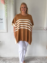 Violet Brown Striped Wool Knit Jumper