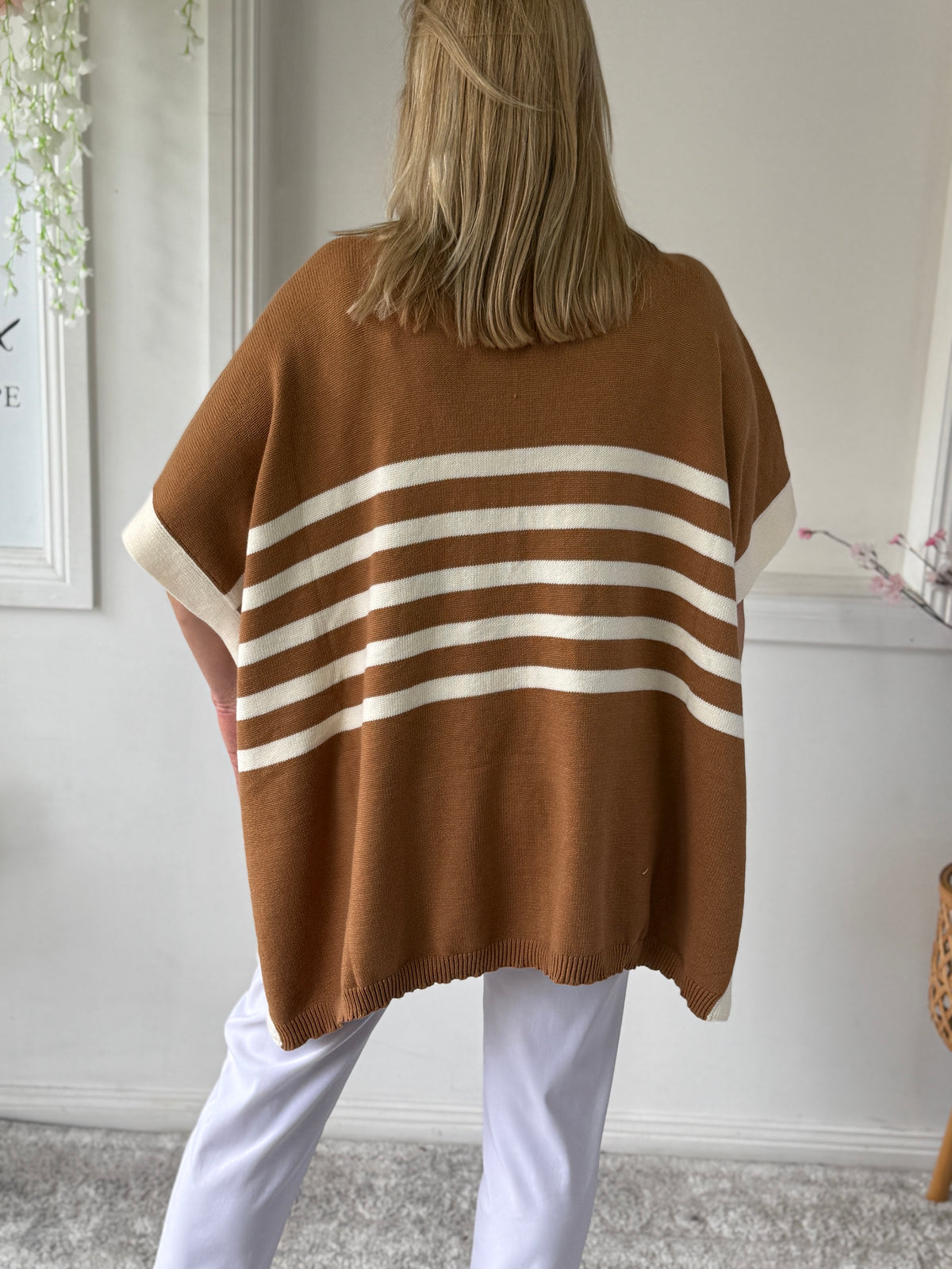 Violet Brown Striped Wool Knit Jumper