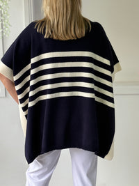 Violet Navy Striped Wool Knit Jumper