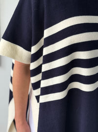 Violet Navy Striped Wool Knit Jumper
