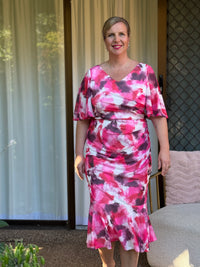 Vivianna Pink Stretch Cocktail Dress