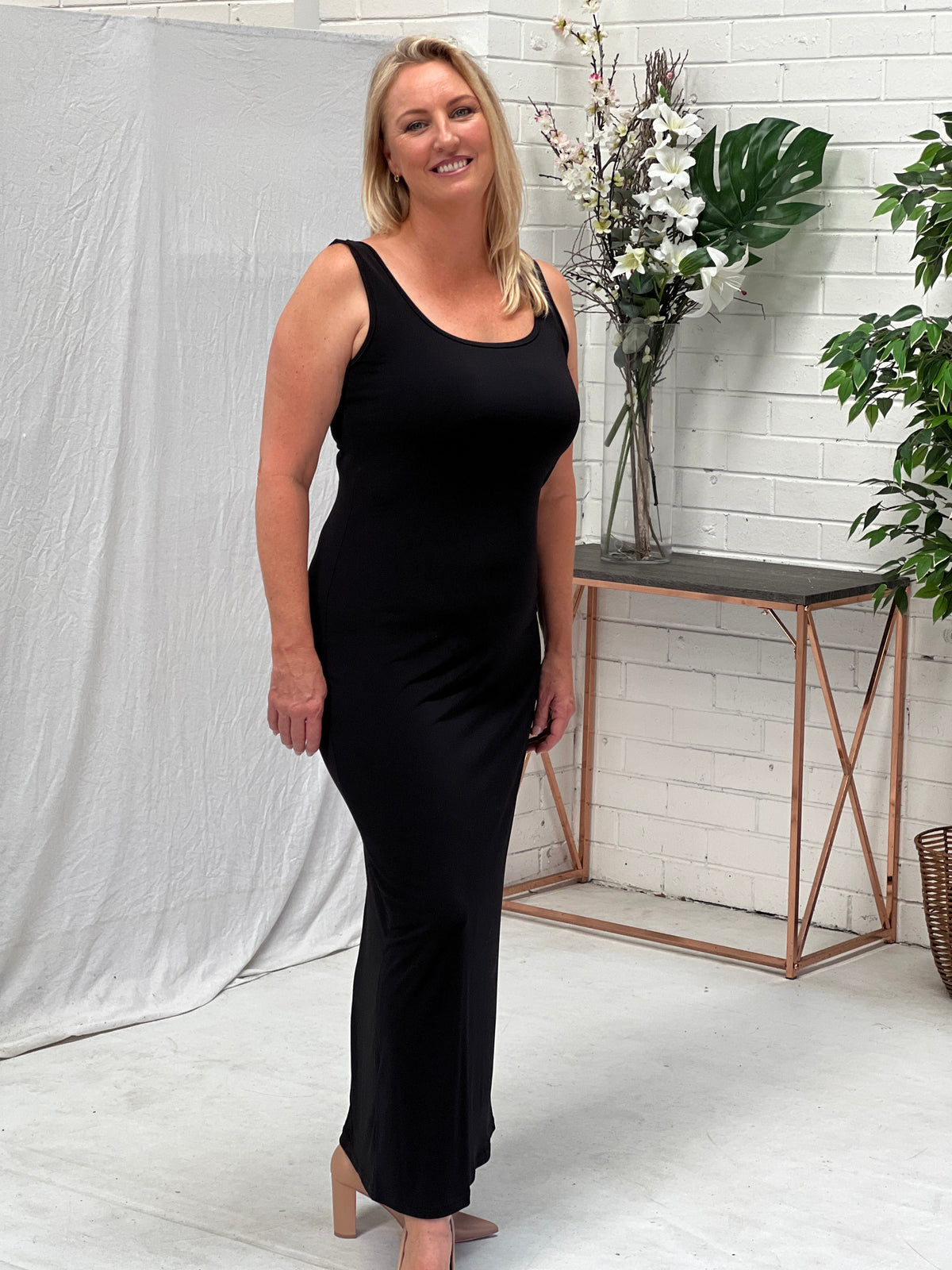 Voss Black Stretchy Jersey Dress Dressxox Voss Black Stretchy Jersey Dress Dressxox