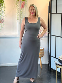 Voss Khaki Stretchy Jersey Dress