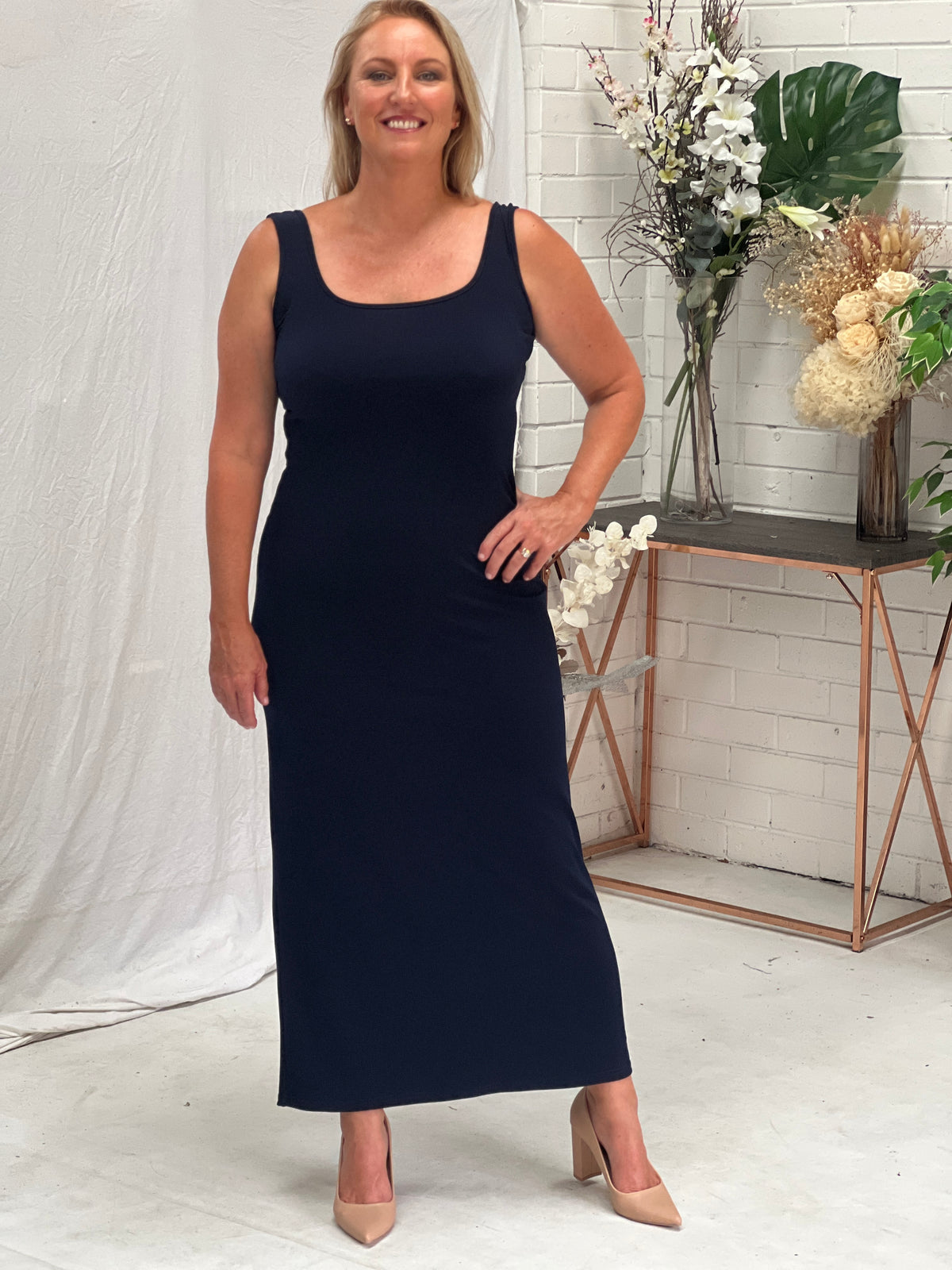 Voss Navy Stretchy Jersey Dress Dressxox Voss Navy Stretchy Jersey Dress Dressxox