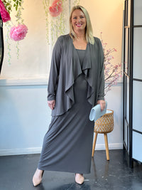 Voss Khaki Stretchy Jersey Dress
