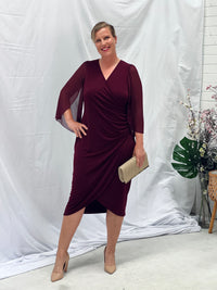 Winfred Burgundy Evening Dress