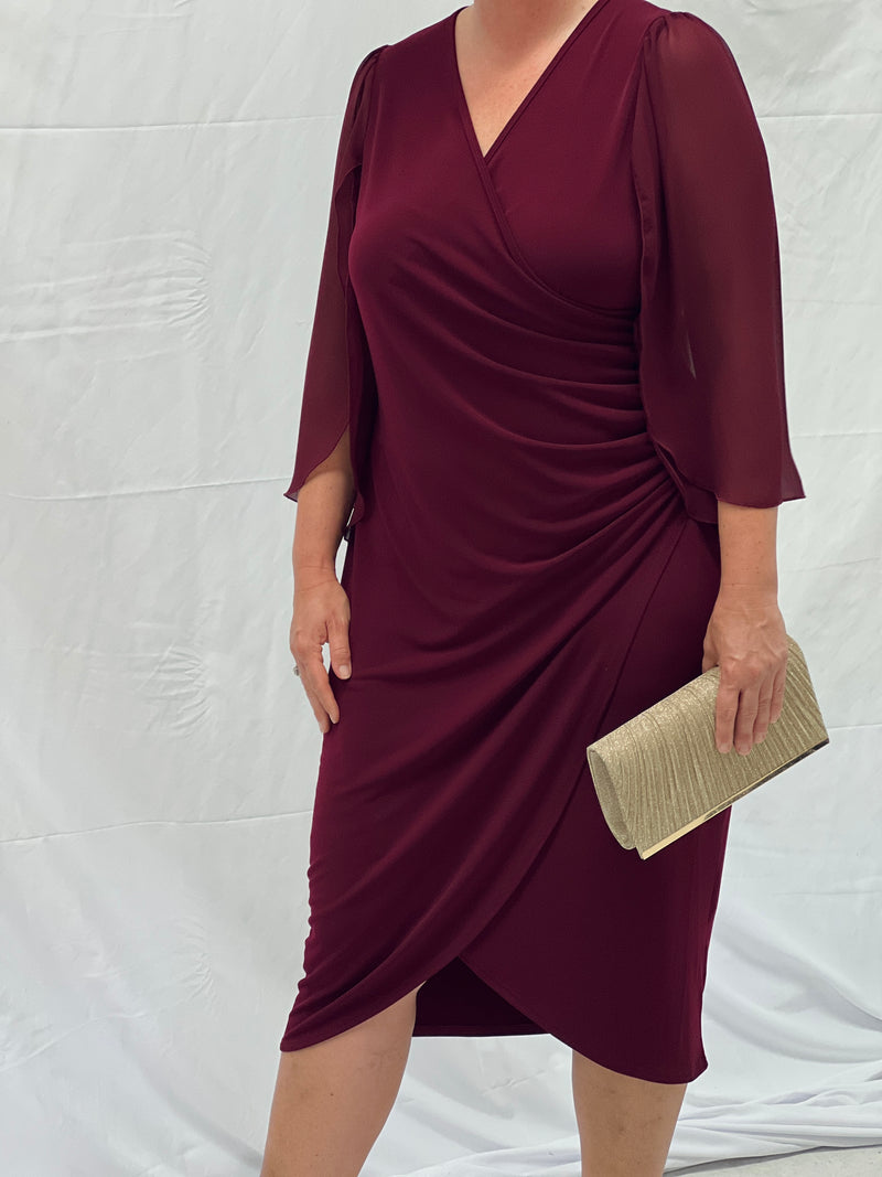 Winfred Burgundy Evening Dress