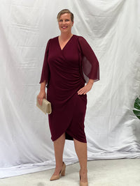 Winfred Burgundy Evening Dress