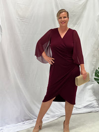 Winfred Burgundy Evening Dress