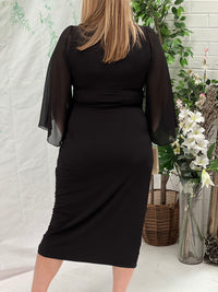 Winfred Black Stretch Evening Dress