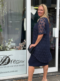 Winston Navy Sequin Lace 2 Piece Set