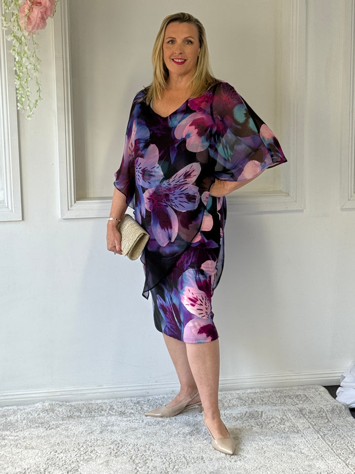 Wren Floral Purple Event Dress