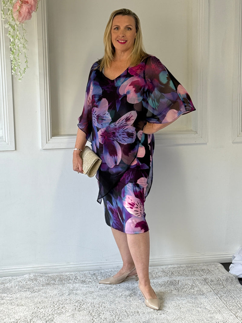 Wren Floral Purple Event Dress