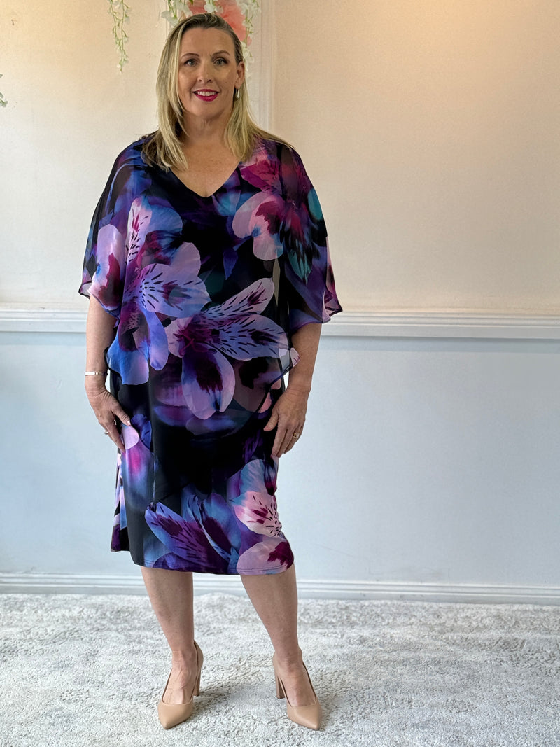 Wren Floral Purple Event Dress