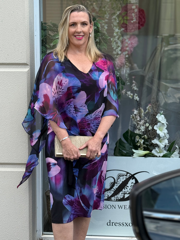Wren Floral Purple Event Dress
