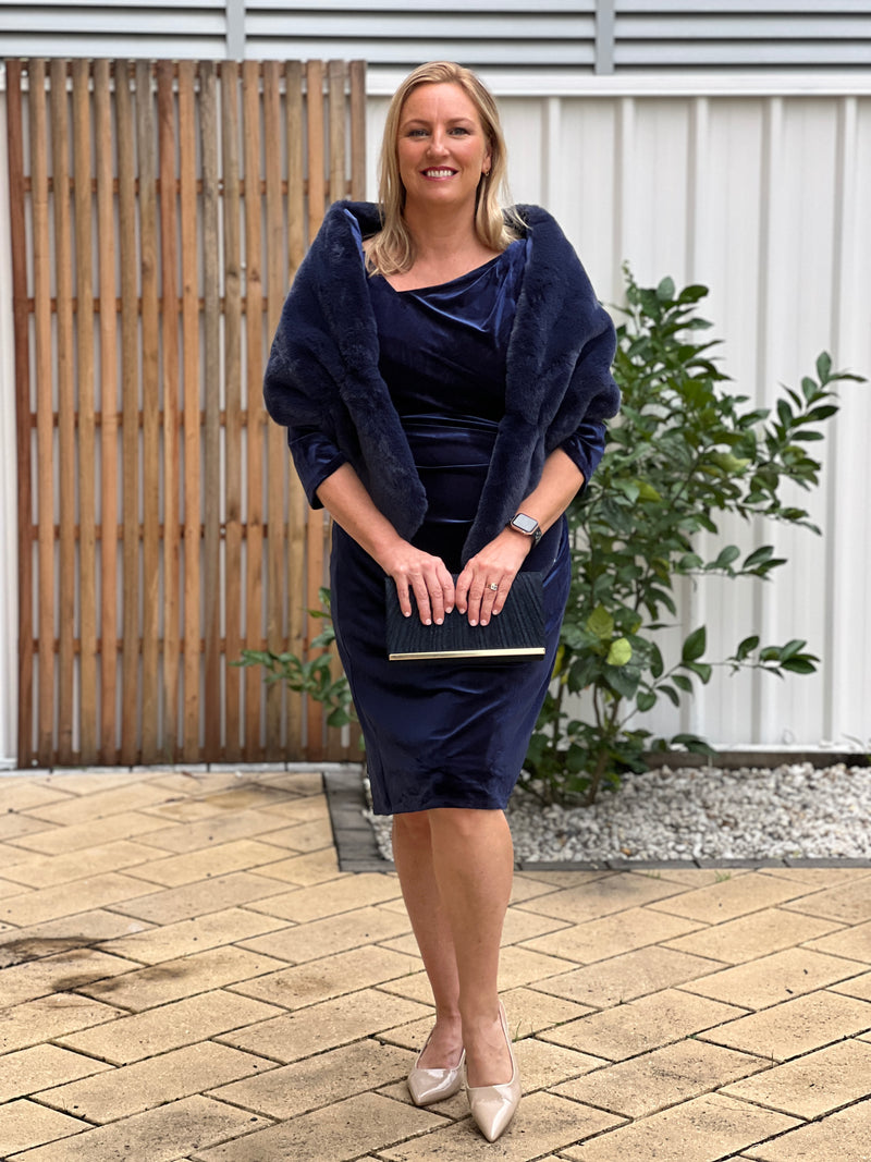 Icarus Navy Velvet Dress