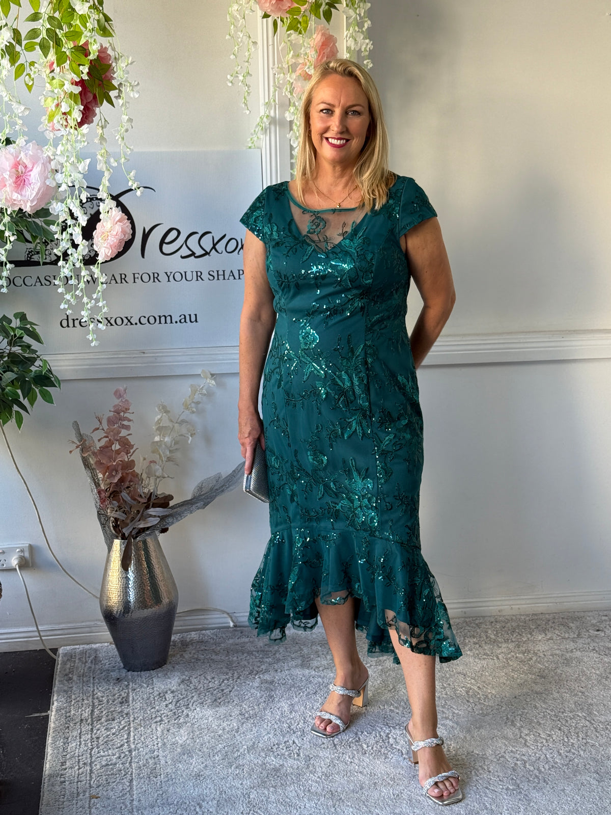 Ximena Sequin Evening Dress
