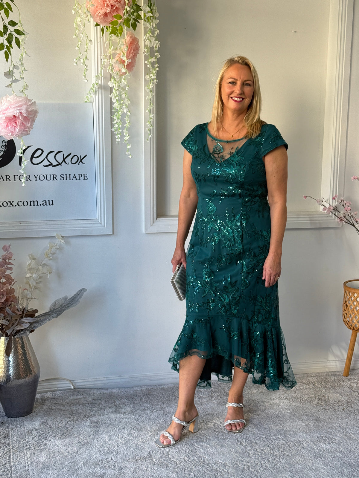 Ximena Sequin Evening Dress
