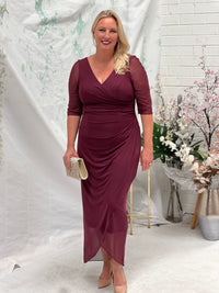 Yancy Burgundy Evening Dress