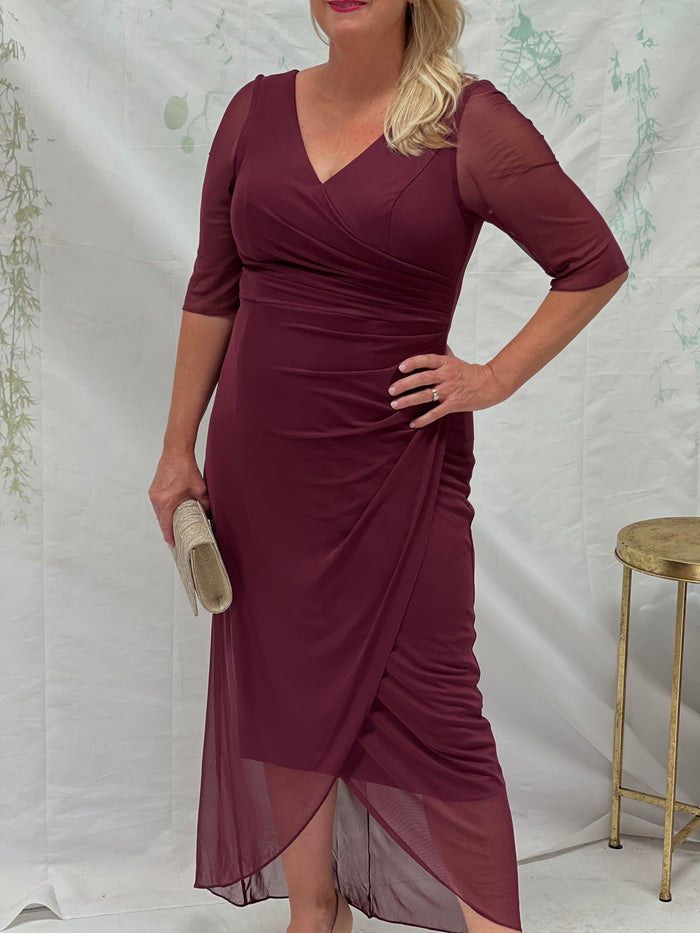 Yancy Burgundy Evening Dress