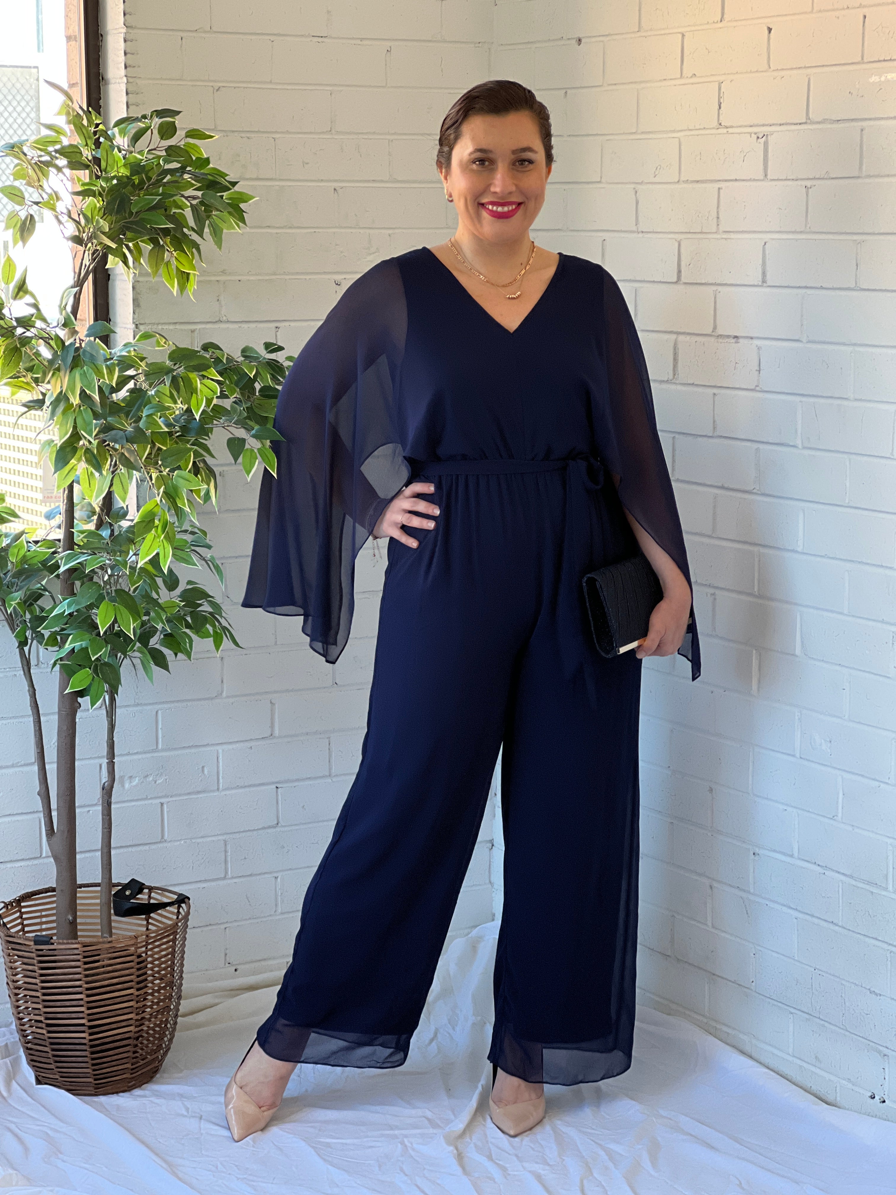 Navy Blue Formal Dress/ Jumpsuit, Women's Fashion, Dresses & Sets, Jumpsuits  on Carousell