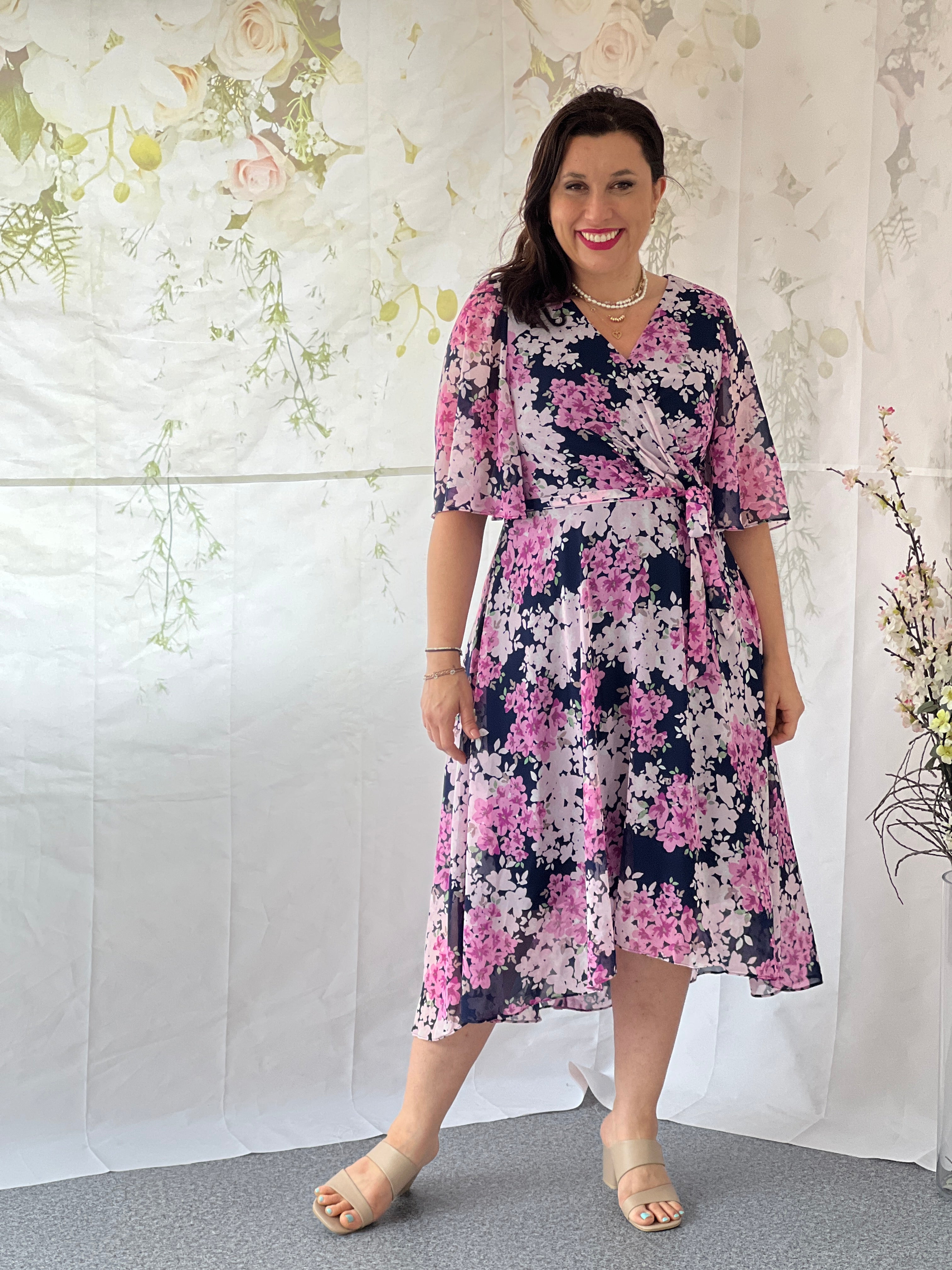 Navy and on sale pink floral dress