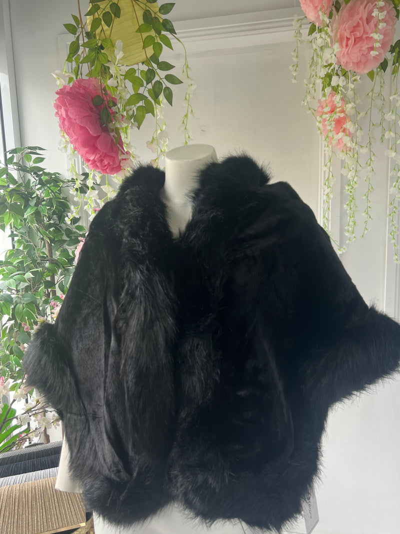 Zabel Faux Fur Shawl Cape