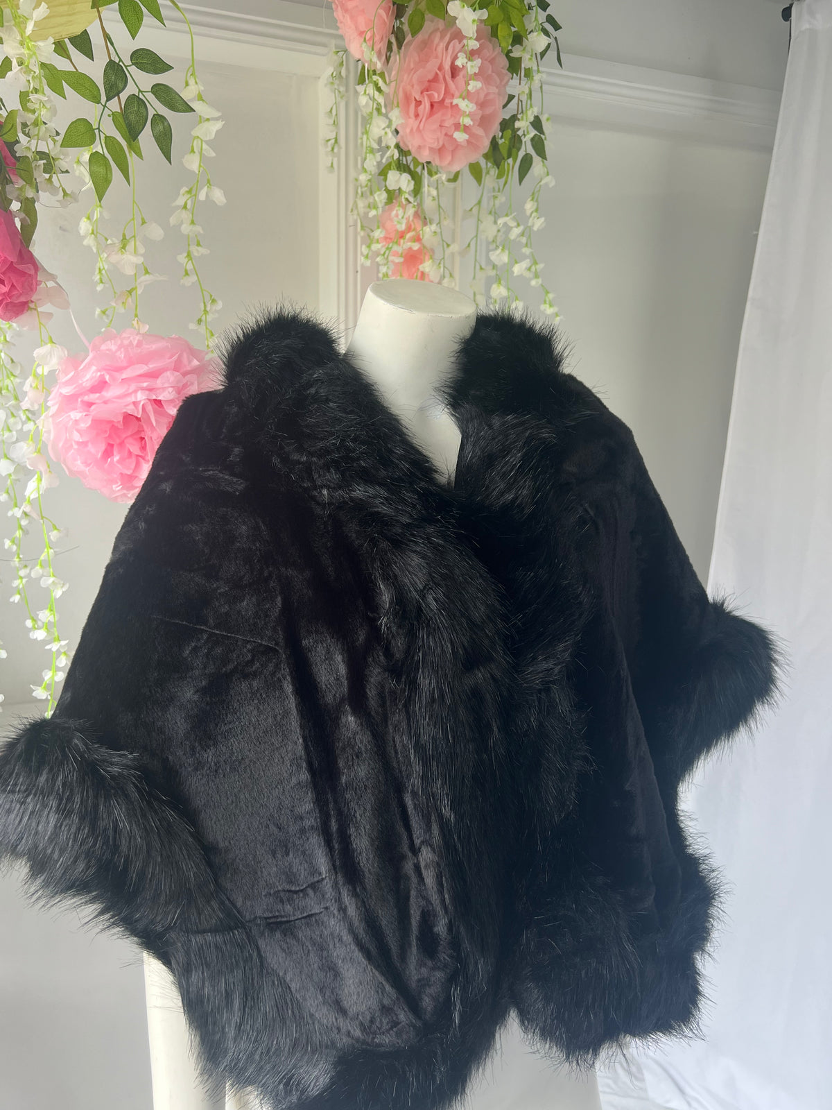 Zabel Faux Fur Shawl Cape
