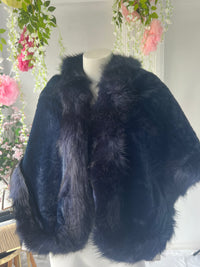 Zabel Faux Fur Shawl Cape