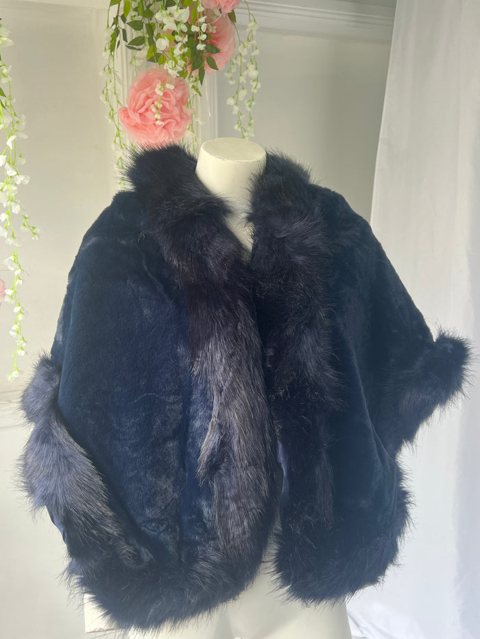 Zabel Faux Fur Shawl Cape
