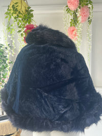 Zabel Faux Fur Shawl Cape