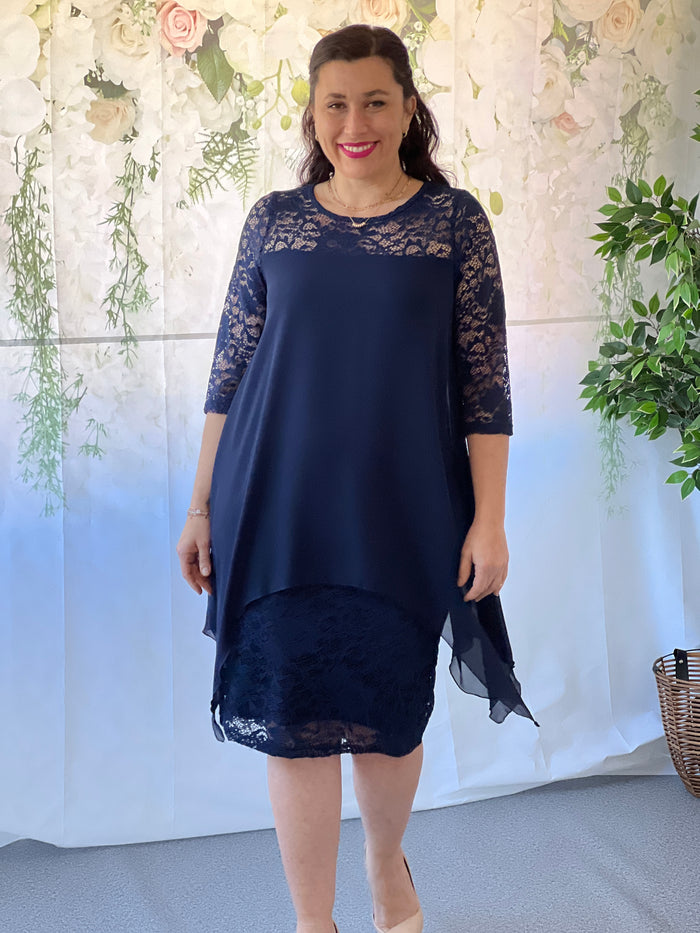 Zelda Navy Lace Dress