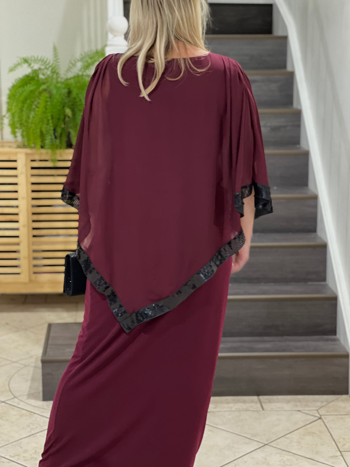 Zoe Burgundy Evening Top