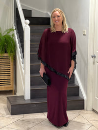 Zoe Burgundy Evening Top