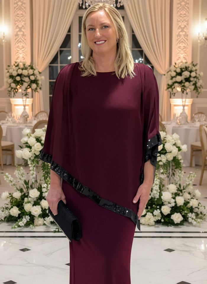 Zoe Burgundy Evening Top