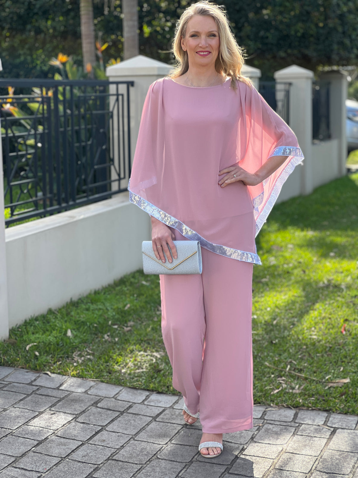 Faith Blush Chiffon Pants