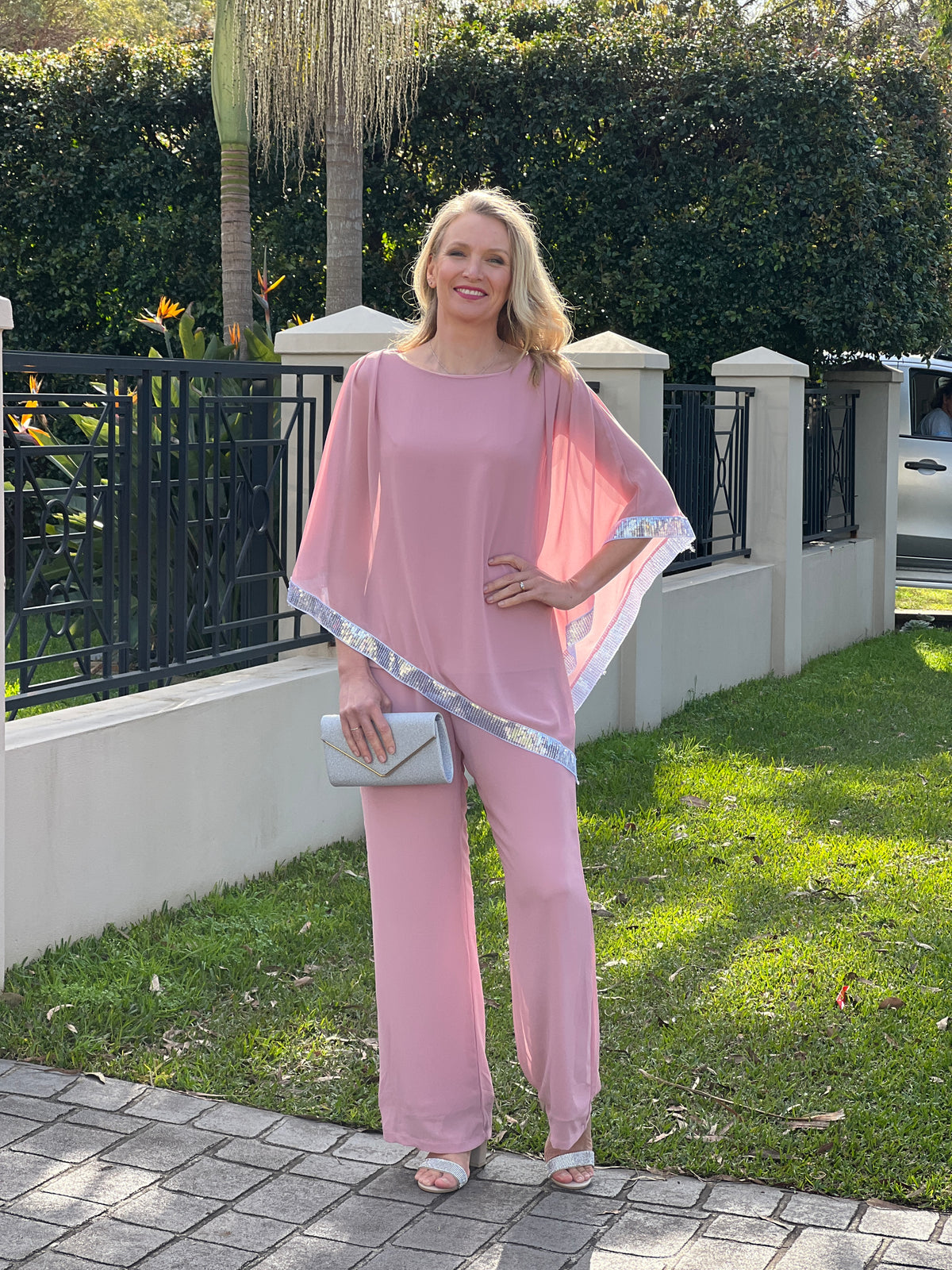 Faith Blush Chiffon Pants