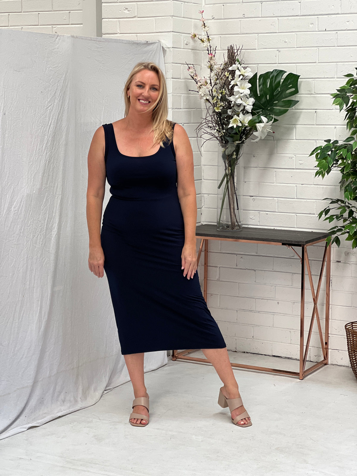 Amaya Navy Jersey Dress Dressxox Amaya Navy Jersey Dress Dressxox