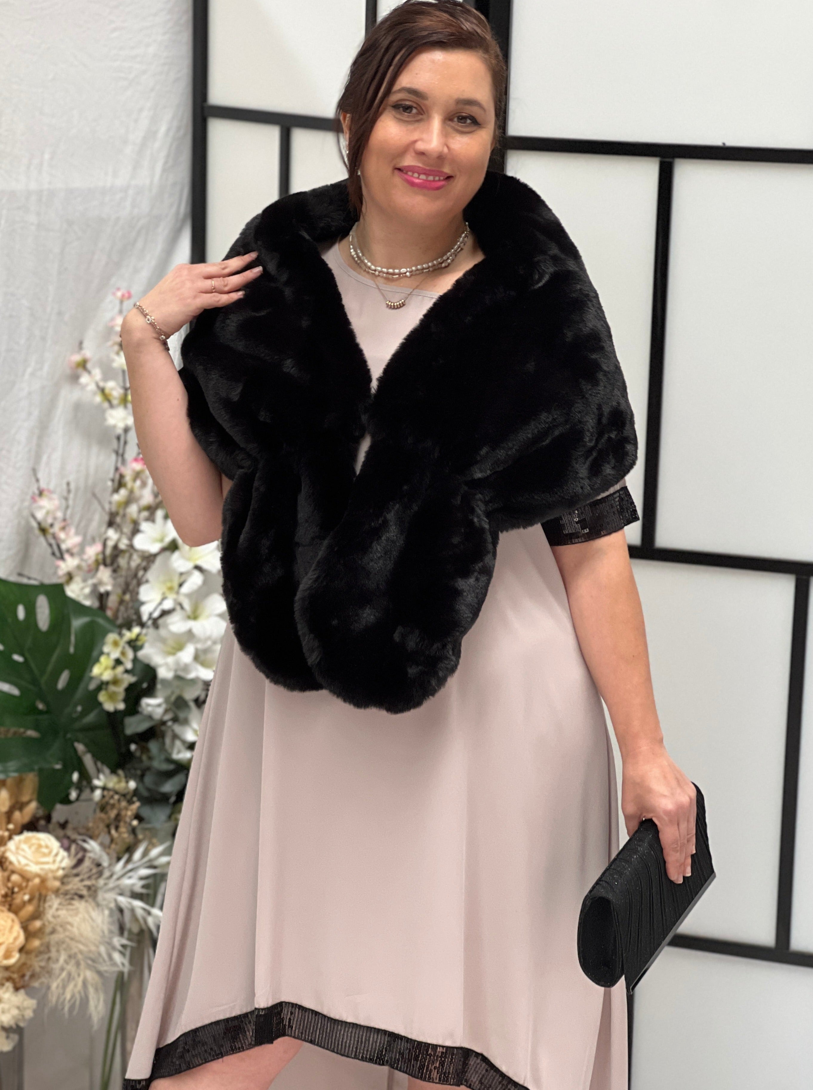 Plus size fur shawl hotsell