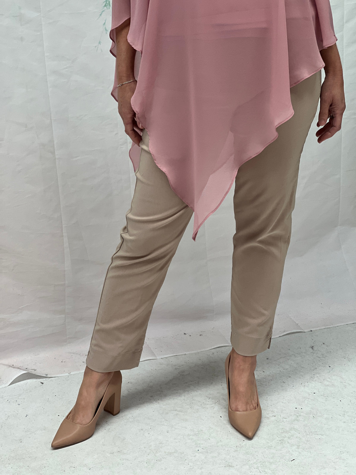 Kylie Beige Stretch Pants