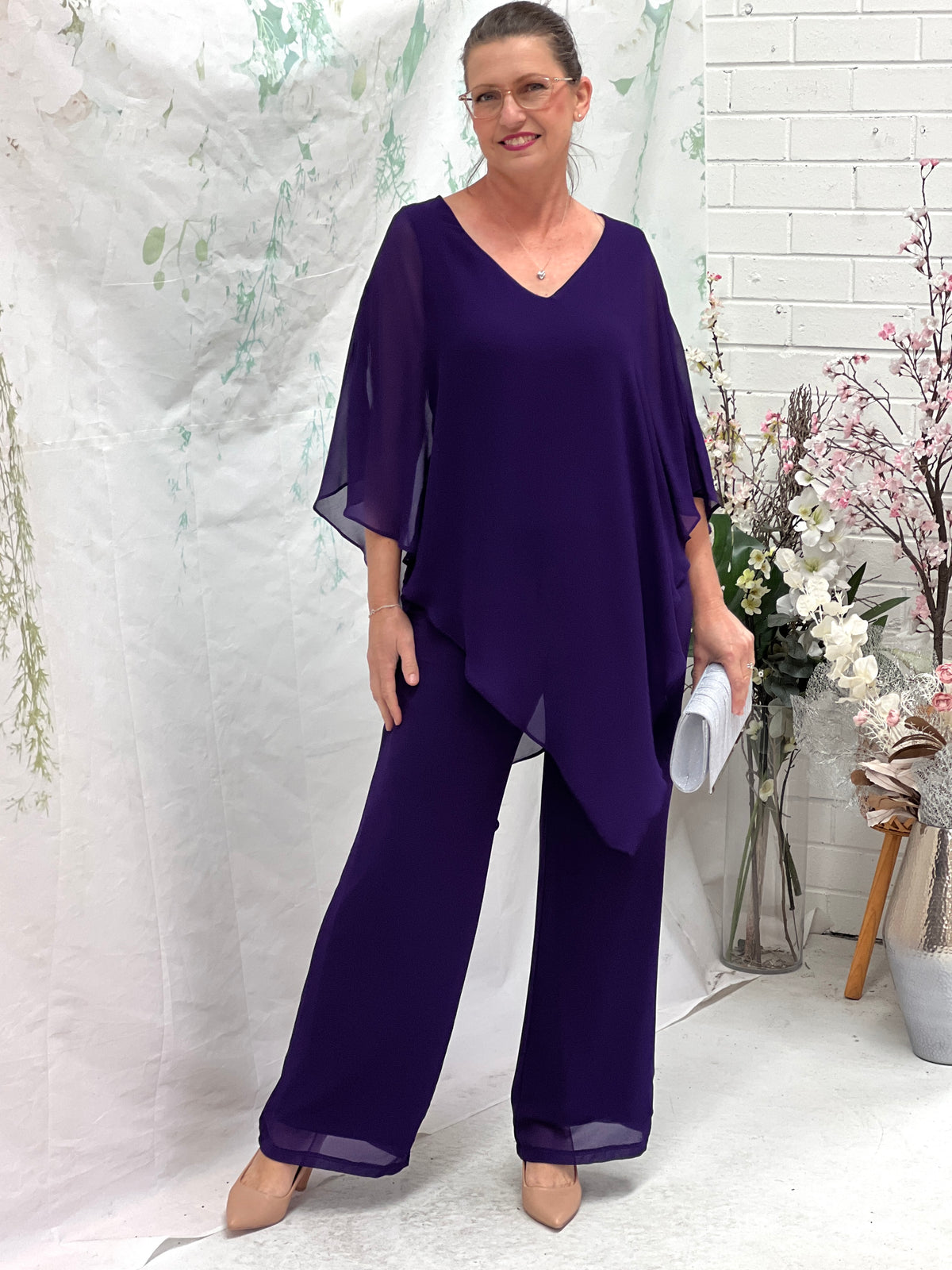 Faith Purple Chiffon Pants