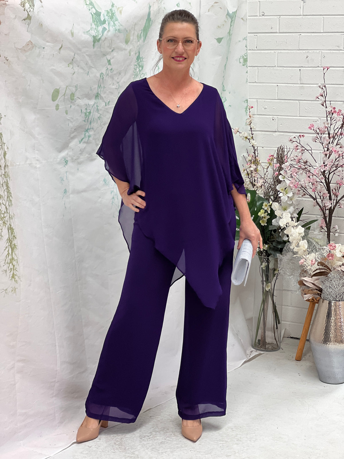 Nessa Purple Evening Top