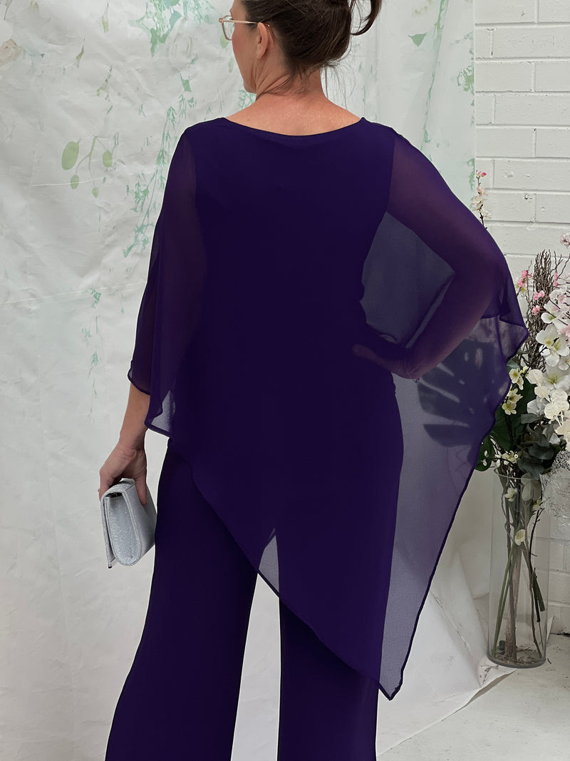 Nessa Purple Evening Top