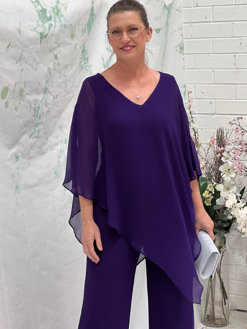 Nessa Purple Evening Top